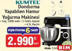 KUMTEL DONDURMA YAPABİLEN HAMUR YOĞURMA MAKİNESİ fiyat ve kampanya bilgisi